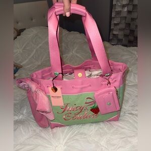 Juicy Couture Retro Strawberry Daydreamer Tote Retro Green Y2K